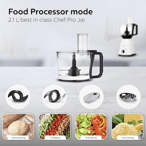 PHILIPS Mixer Grinder 750 Watt, 3 in 1 (Mixer Grinder + Juicer + Food Processor) 4 Jar and Motor with 5 yr Warranty. (HL7763/00) - Image 3